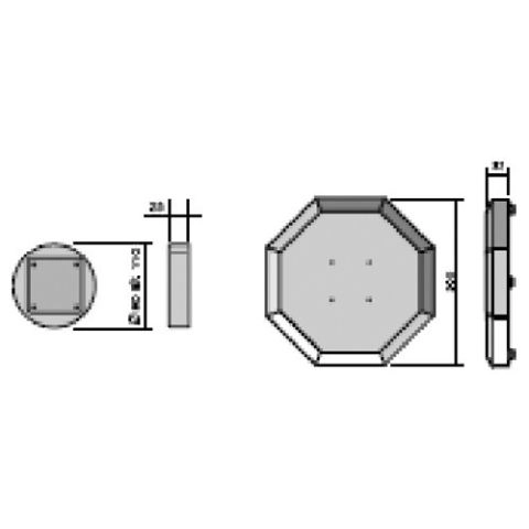 Pöytäkiinnitys työvalolle C-C = 50x50 mm